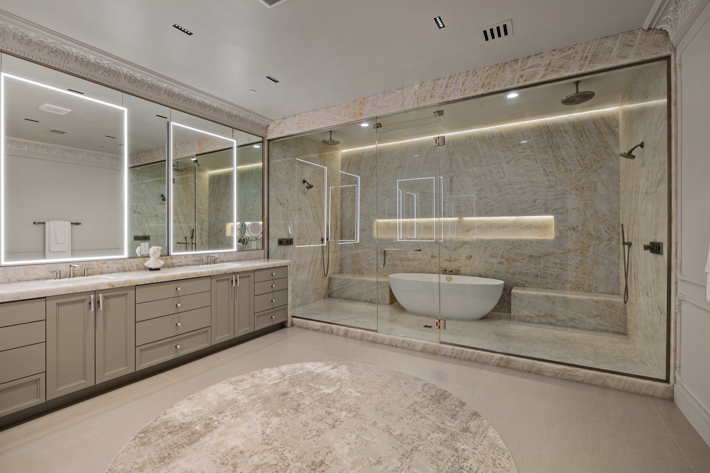 Luxury primary bathroom remodel in Las Vegas, NV by C&M Home Designs