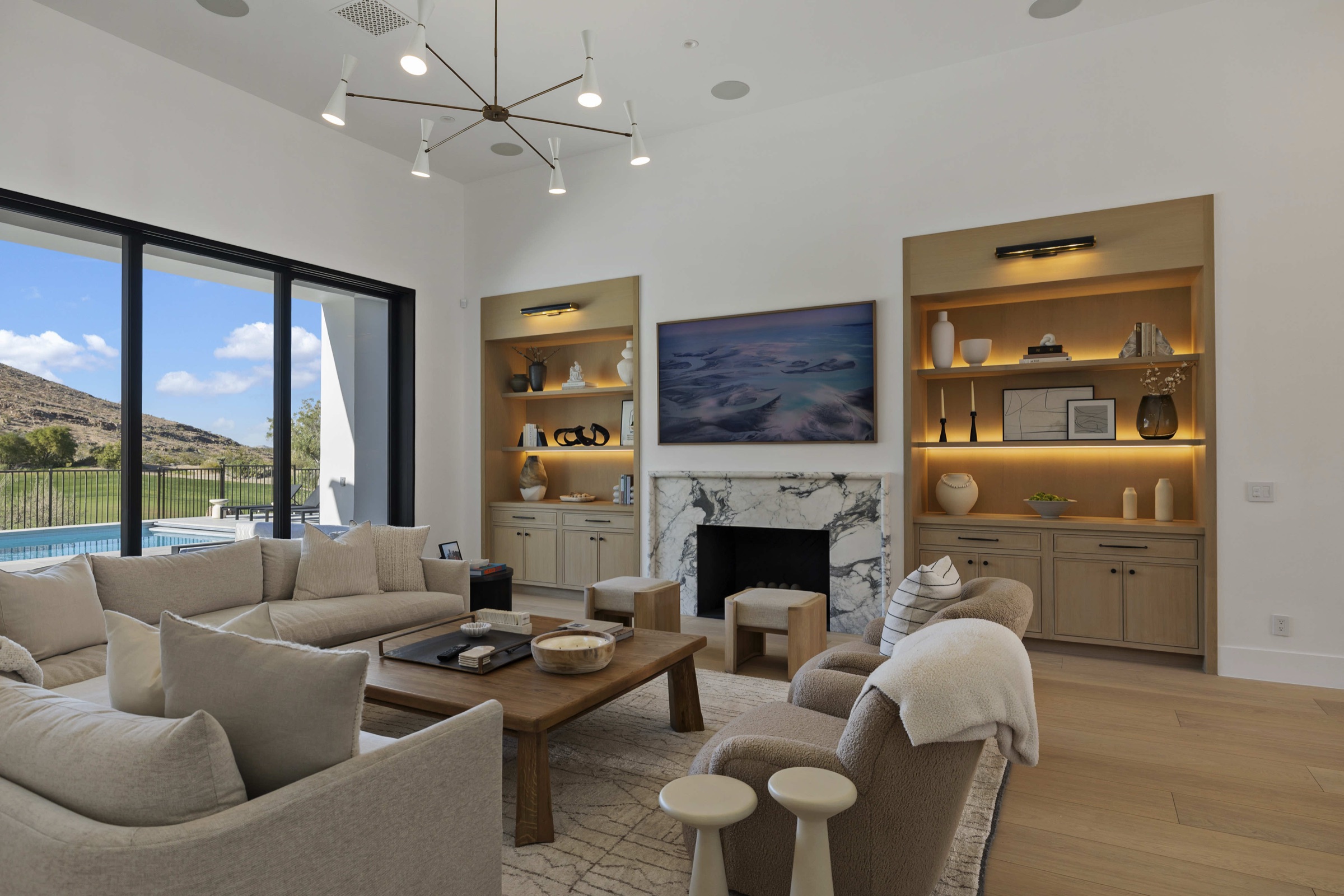 Whole-home luxury renovation great room in Las Vegas, NV